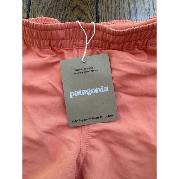 Patagonia Kids' Baggies 4" Shorts Coho Coral Large (12) NWT - Picture 2 of 6